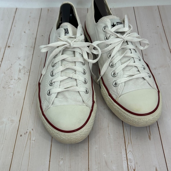 Converse All Stars Low Top White Canvas Sneakers - Picture 7 of 9